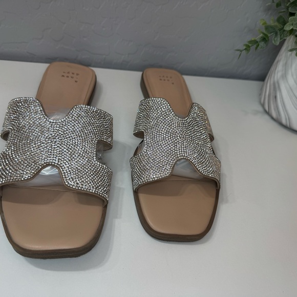 Sparkly Rhinestone Slide Sandals - Picture 2 of 3
